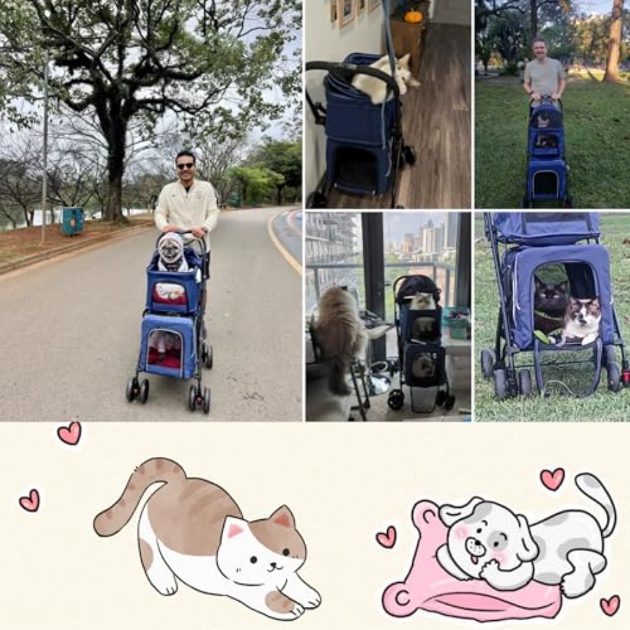 Double Dog Stroller for 2 Dogs - Pet Stroller Carrier 리뷰 및 가격