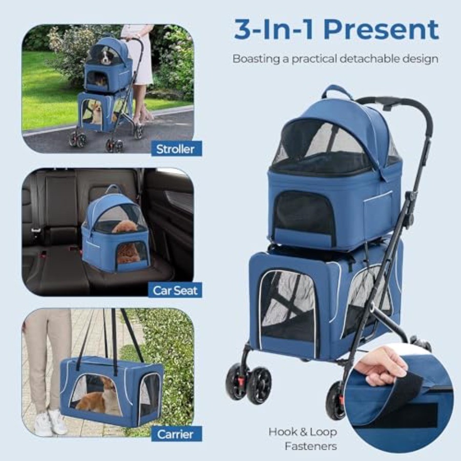 Double Dog Stroller for 2 Dogs - Pet Stroller Carrier 리뷰 및 가격