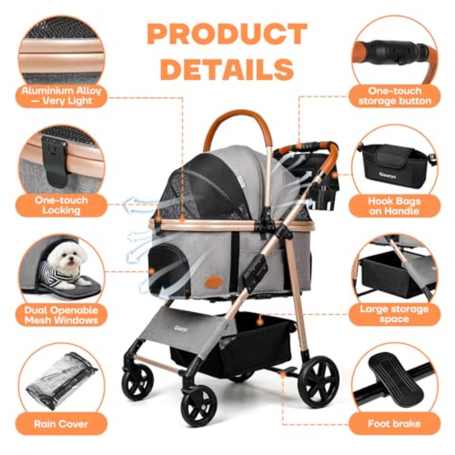 Dog Cat Stroller for Small/Med - Pet Stroller Carrier 리뷰 및 가격