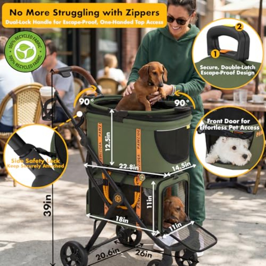 Double pet stroller for travel - Pet Stroller Carrier 리뷰 및 가격