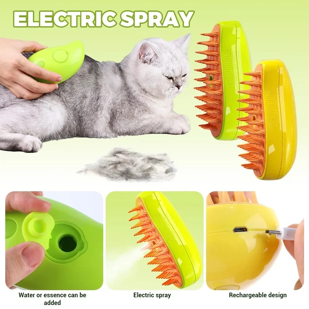 Cat Steam Brush Electric Spray - Pet Supplies Grooming Hours 리뷰 및 가격