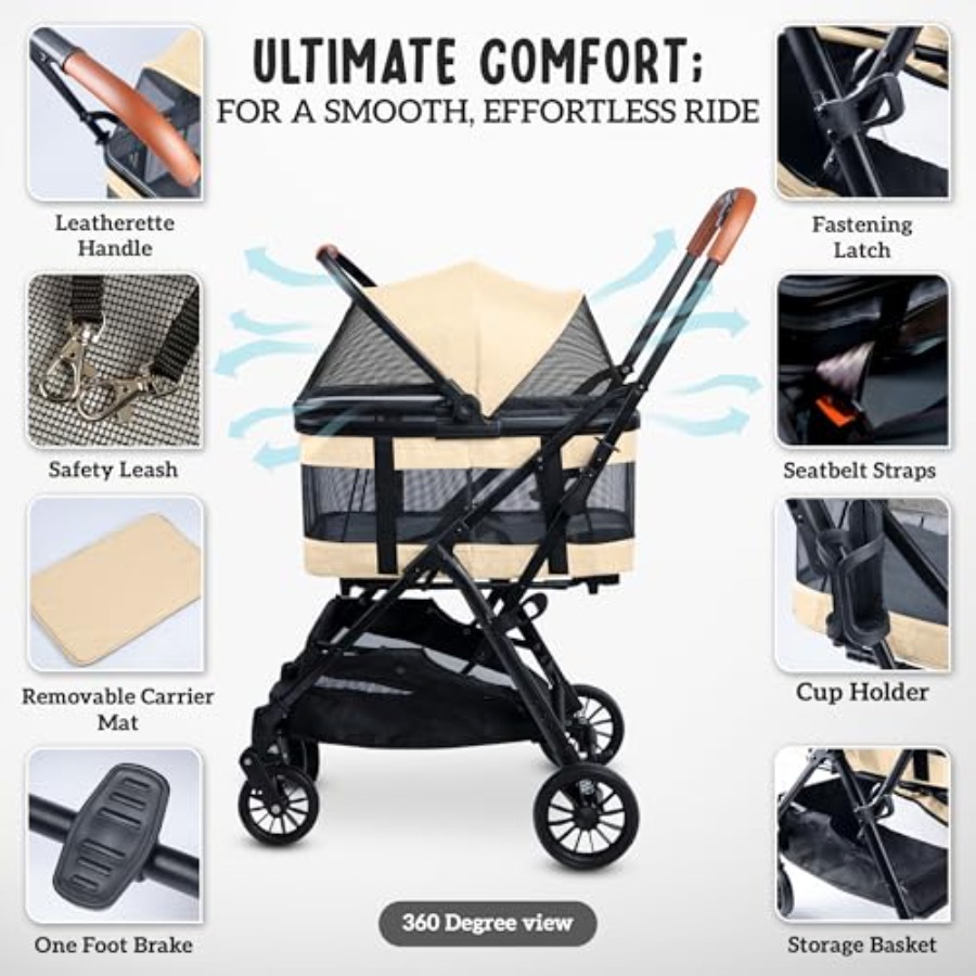 Pet Stroller with Detachable C - Pet Stroller Carrier 리뷰 및 가격
