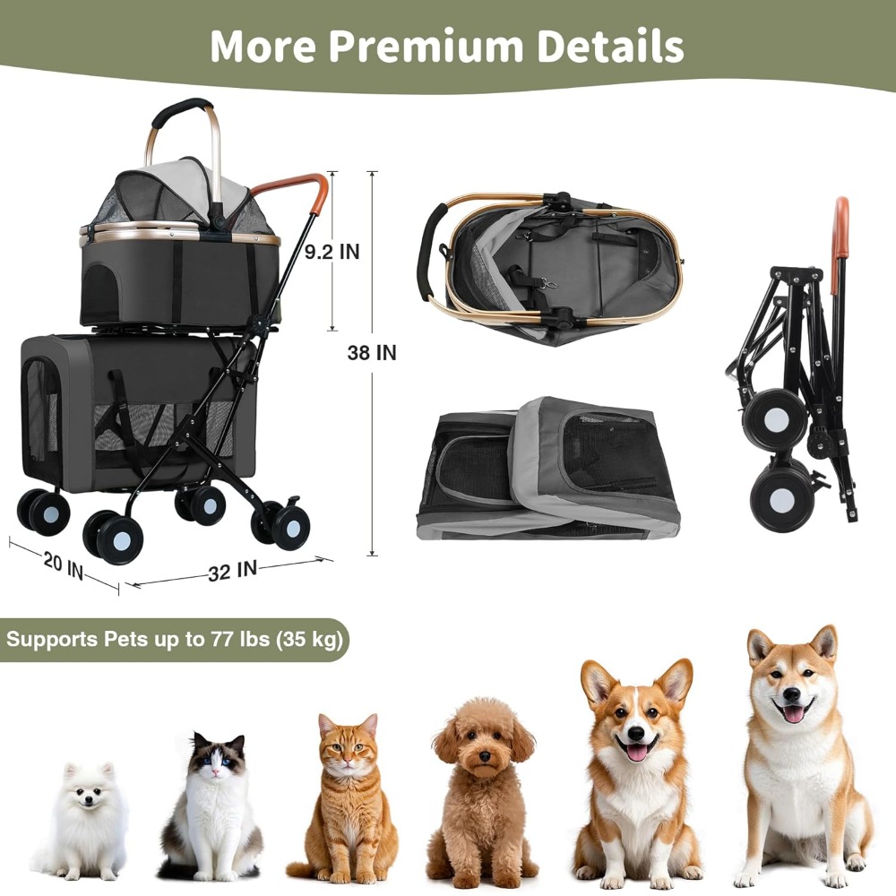 Double Pet Stroller for Dogs & - Pet Stroller Carrier 리뷰 및 가격