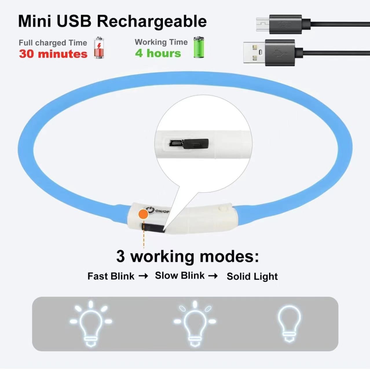 Silicone LED Dog Collar Rechar - Dog Muzzle Silicone 리뷰 및 가격