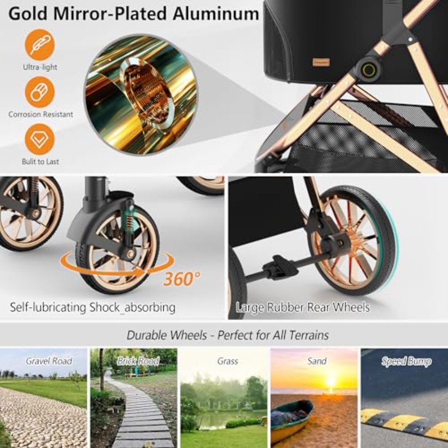 4 Wheels Pet Stroller for Smal - Pet Stroller Carrier 리뷰 및 가격