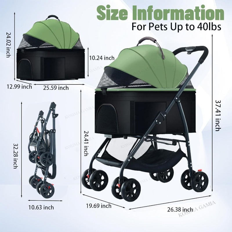 Pet Dog Stroller 3-in-1 Dog Wa - Pet Stroller Carrier 리뷰 및 가격